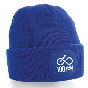 Strickmütze mit Patchfeld 100 Jahre RCW