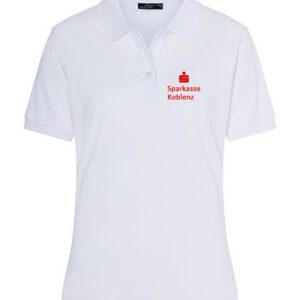 Polo-Shirt Damen Premium – Sparkasse Koblenz – WEISS
