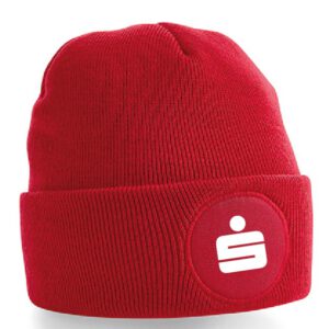 Mütze / Beanie Beechfield ROT- Sparkasse Koblenz