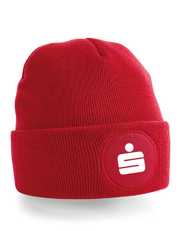 Mütze / Beanie Beechfield ROT- Sparkasse Koblenz