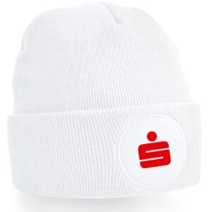 Mütze / Beanie Beechfield WEISS- Sparkasse Koblenz