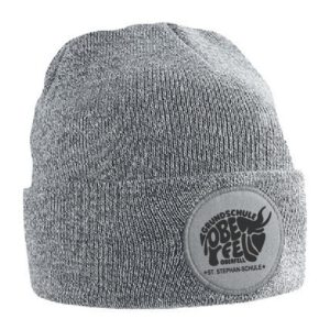 Mütze / Beanie Beechfield HEATHER GREY Druck SCHWARZ – GS Oberfell