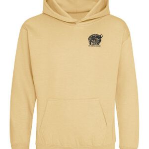 Hoodie JustHoods Kids DESERT SAND / Druck SCHWARZ – GS Oberfell