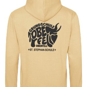 Zoodie/Kapuzenjacke JustHoods Kids DESERT SAND / Druck SCHWARZ – GS Oberfell