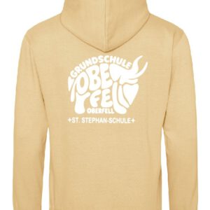 Zoodie/Kapuzenjacke JustHoods Kids DESERT SAND / Druck WEISS – GS Oberfell