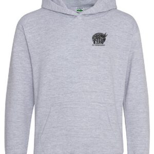 Hoodie JustHoods Kids HEATHER GREY / Druck SCHWARZ – GS Oberfell