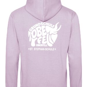 Hoodie JustHoods Kids LILAC / Druck WEISS – GS Oberfell