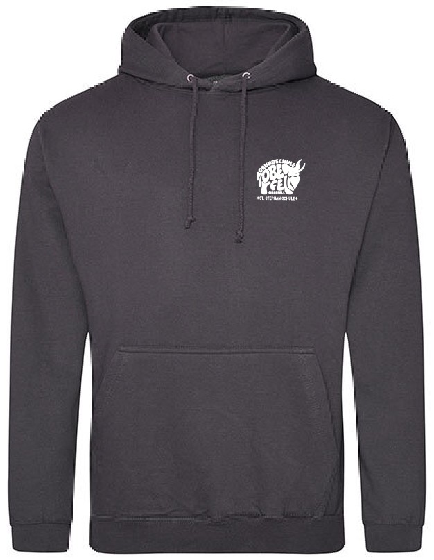 Hoodie JustHoods STORM GREY / Druck WEISS - GS Oberfell