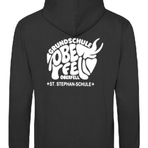 Hoodie JustHoods STORM GREY / Druck WEISS – GS Oberfell