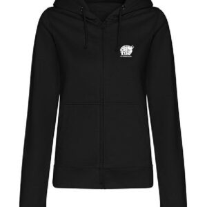 Zoodie JustHoods Ladies‘ BLACK / Druck WEISS – GS Oberfell