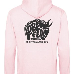 Zoodie/Kapuzenjacke JustHoods Kids BABY PINK / Druck SCHWARZ – GS Oberfell