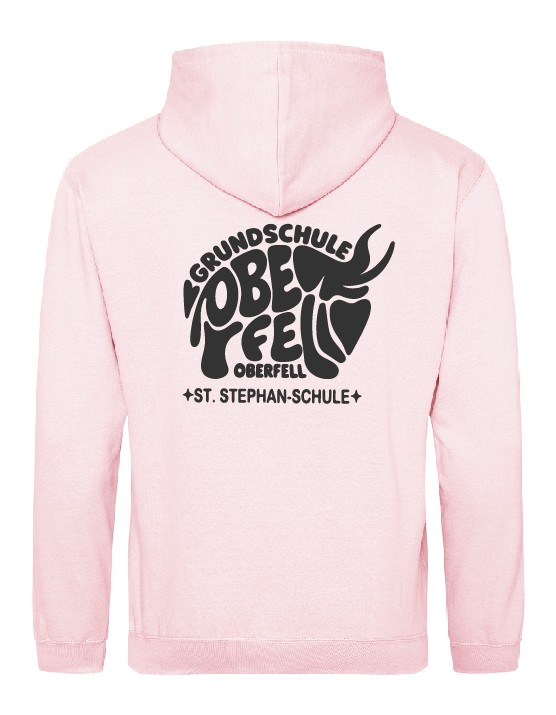 Zoodie/Kapuzenjacke JustHoods Kids BABY PINK / Druck SCHWARZ - GS Oberfell – Bild 2