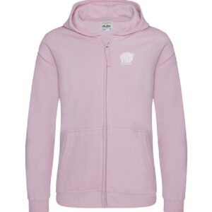 Zoodie/Kapuzenjacke JustHoods Kids BABY PINK / Druck WEISS – GS Oberfell