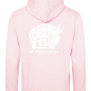 Zoodie/Kapuzenjacke JustHoods Kids BABY PINK / Druck WEISS – GS Oberfell