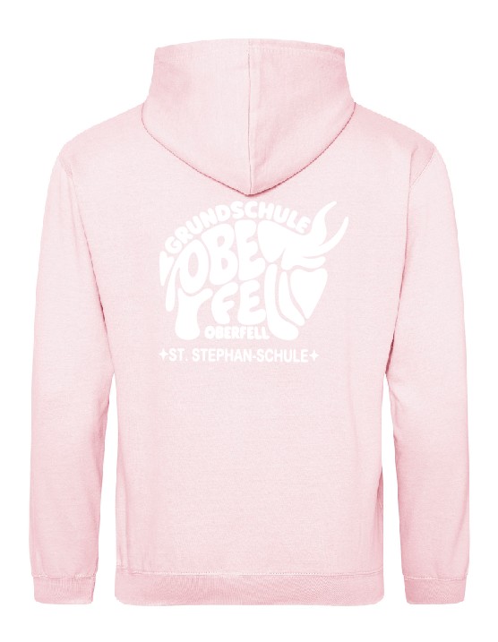 Zoodie/Kapuzenjacke JustHoods Kids BABY PINK / Druck WEISS - GS Oberfell – Bild 2