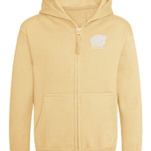 Zoodie/Kapuzenjacke JustHoods Kids DESERT SAND / Druck WEISS – GS Oberfell