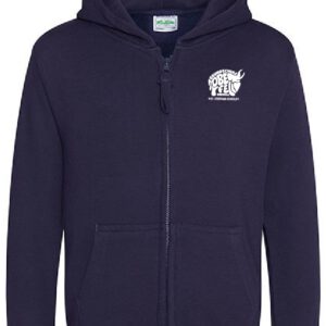 Zoodie/Kapuzenjacke JustHoods Kids FRENCH NAVY / Druck WEISS – GS Oberfell