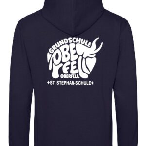 Zoodie/Kapuzenjacke JustHoods Kids FRENCH NAVY / Druck WEISS – GS Oberfell