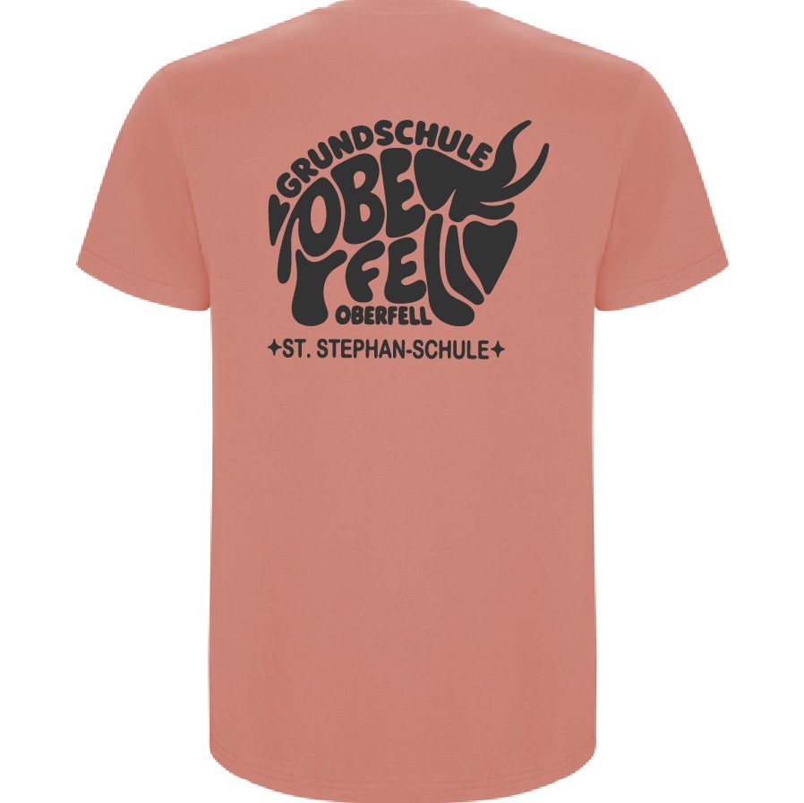 T-Shirt Roly Kids CLAY ORANGE / Druck SCHWARZ - GS Oberfell – Bild 2