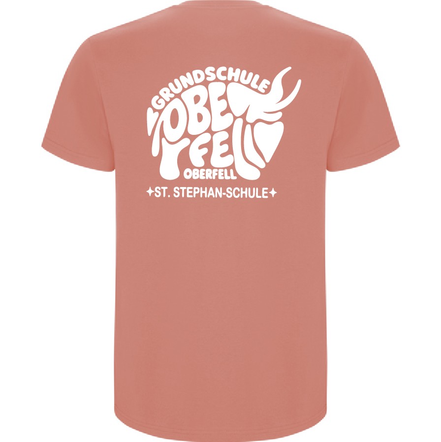 T-Shirt Roly Kids CLAY ORANGE / Druck WEISS - GS Oberfell – Bild 2