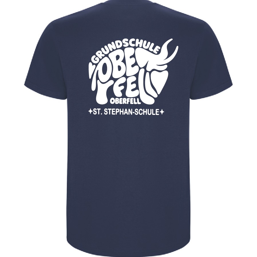 T-Shirt Roly Kids DENIM BLUE / Druck WEISS - GS Oberfell – Bild 2