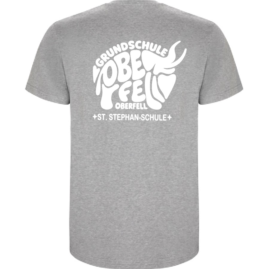 T-Shirt Roly HEATHER GREY / Druck WEISS - GS Oberfell – Bild 2