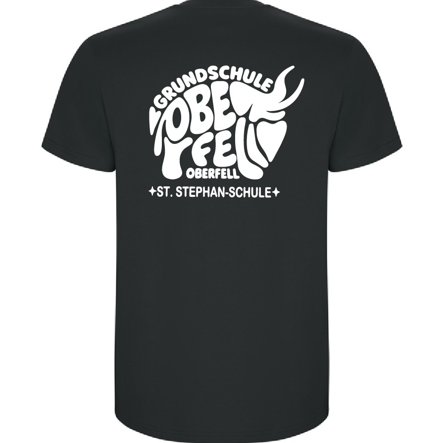 T-Shirt Roly DARK LEAD / Druck WEISS - GS Oberfell – Bild 2