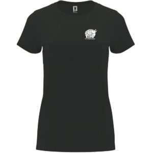 T-Shirt Roly Ladies‘ DARK LEAD / Druck WEISS – GS Oberfell