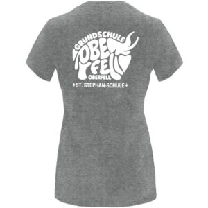 T-Shirt Roly Ladies‘ HEATHER GREY / Druck WEISS – GS Oberfell